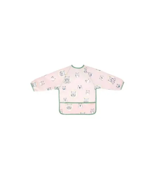 Bavoir Manches Longues Rose Badabulle