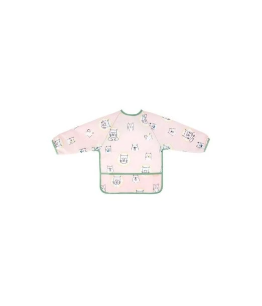 Badabulle long-sleeved bib pink