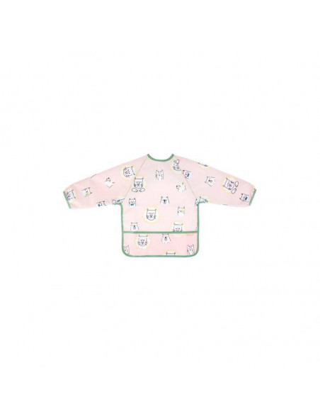 Bavoir Manches Longues Rose Badabulle