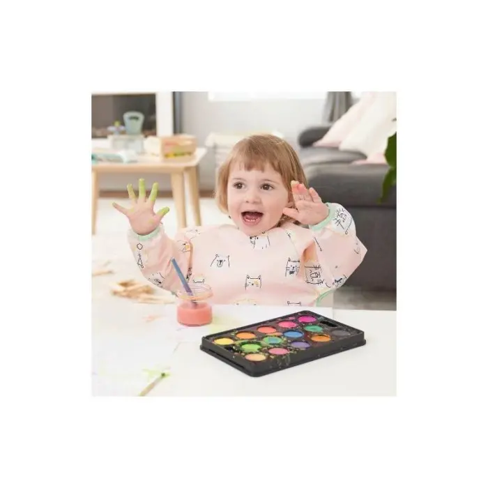 Bavoir Manches Longues Rose Badabulle