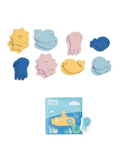 Livre De Bain Et Marionnette + Stickers De Bain Badabulle 2