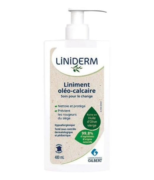 Gilbert Liniderm stabilised oleo-calcareous liniment pump 480 ml