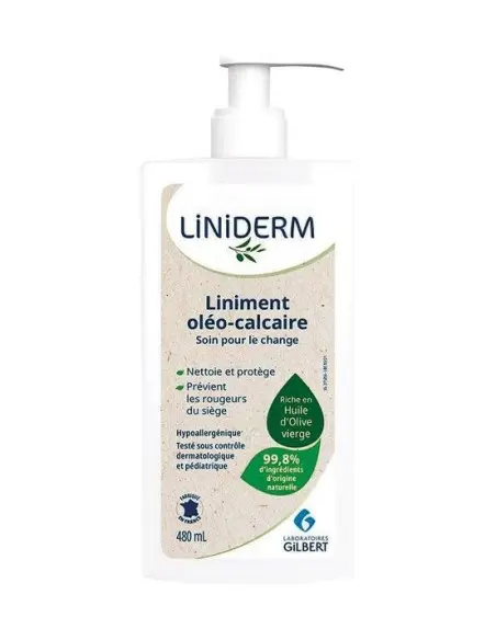 Gilbert Liniderm stabilised oleo-calcareous liniment pump 480 ml