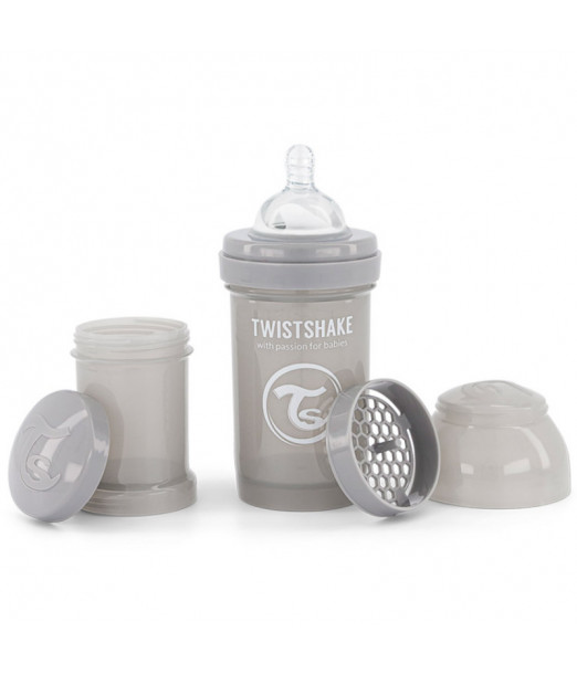 Biberon anti-coliques 180ml 0m+ Gris Twistshake 2