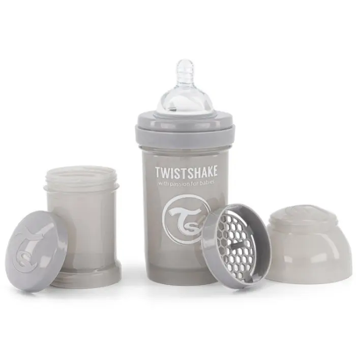 Biberon anti-coliques 180ml 0m+ Gris Twistshake