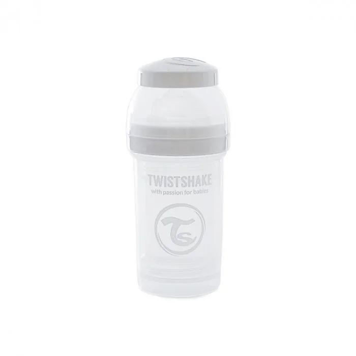Twistshake Biberon en Plastique avec Valve Anti Colique pour Bébé Tétine  Souple en Silicone Débit Lent, Donner le Biberon avec Tétine en Forme de  Sein, Sans BPA, 180 ml, 0 Mois et +