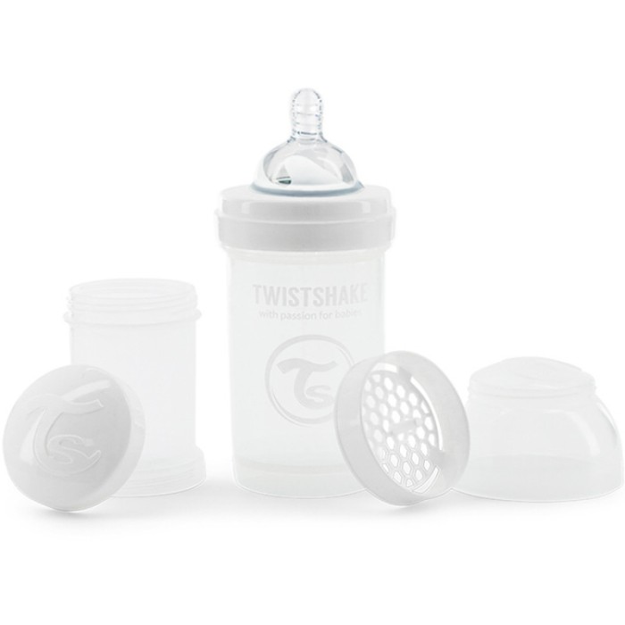 Biberon anti-coliques 180ml 0m+ Blanc Twistshake