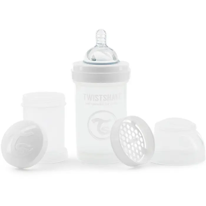 Biberon anti-coliques 180ml 0m+ Blanc Twistshake