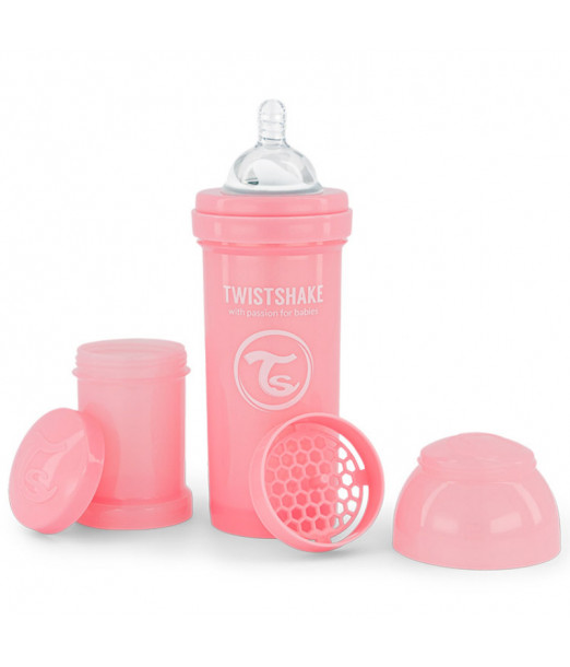Biberon Anti-Coliques 260ml 2m+ Rose Twistshake 2