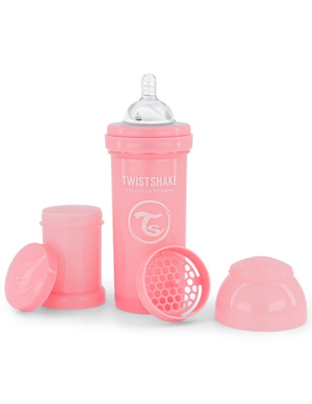 Biberon Anti-Coliques 260ml 2m+ Rose Twistshake
