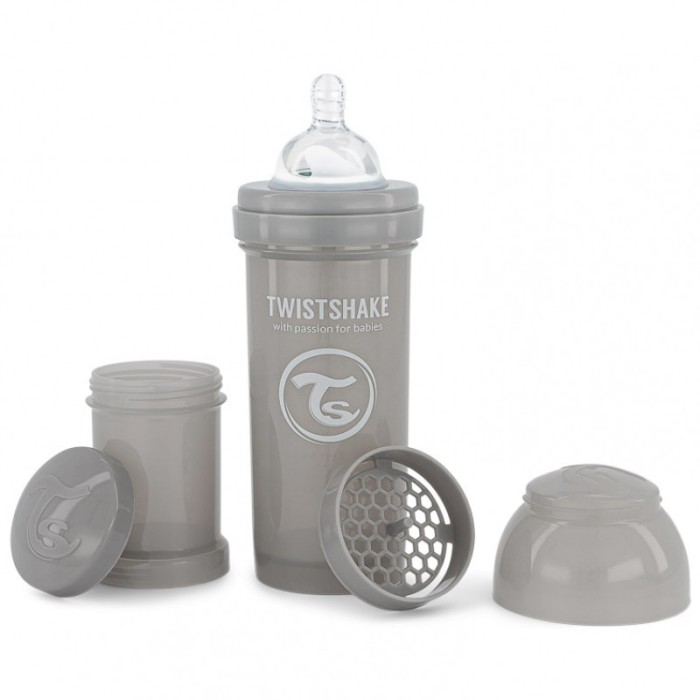 Biberon Anti-Coliques 260ml 2m+ Gris Twistshake