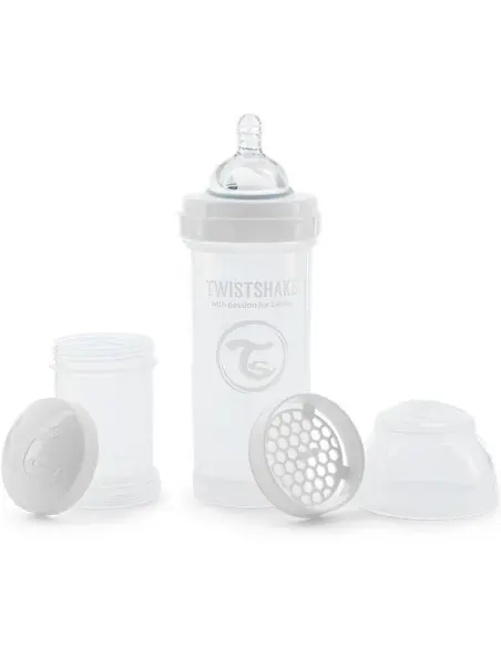 Biberon Anti-Coliques 260ml 2m+ Blanc Twistshake