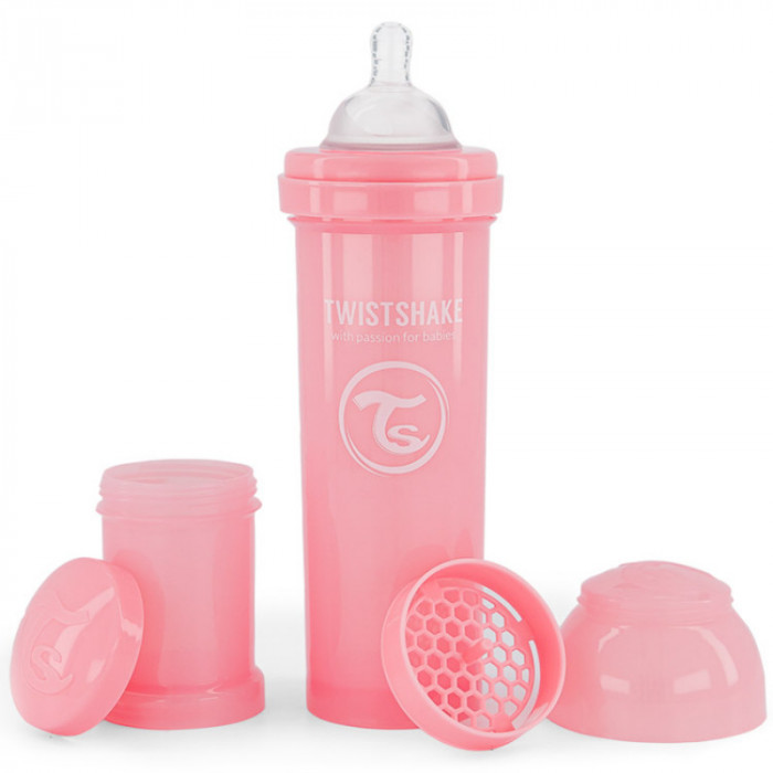 Biberon anti-coliques 330ml 4m+ Rose Twistshake
