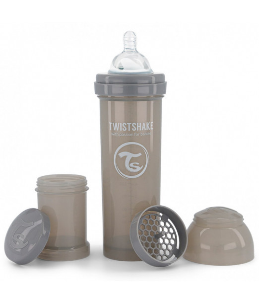 Biberon anti-coliques 330ml 4m+ Gris Twistshake 2