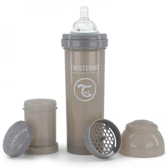 Biberon anti-coliques 330ml 4m+ Gris Twistshake