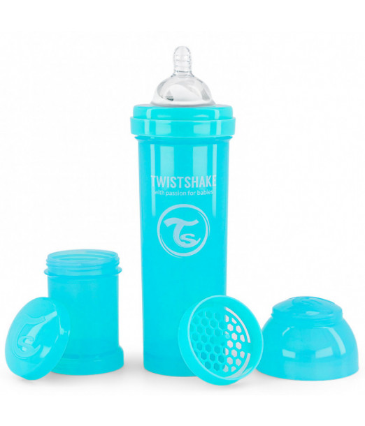 Biberon anti-coliques 330ml 4m+ Bleu Twistshake 2