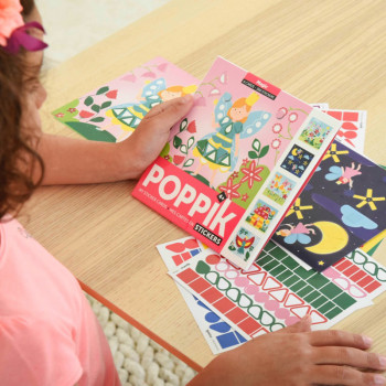 Poppik stickers 6 cartes + 360 stickers magic (4-8 ans) -