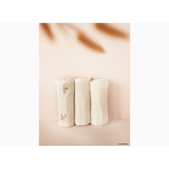 Boîte de 3 langes Baby Love Haiku Nobodinoz
