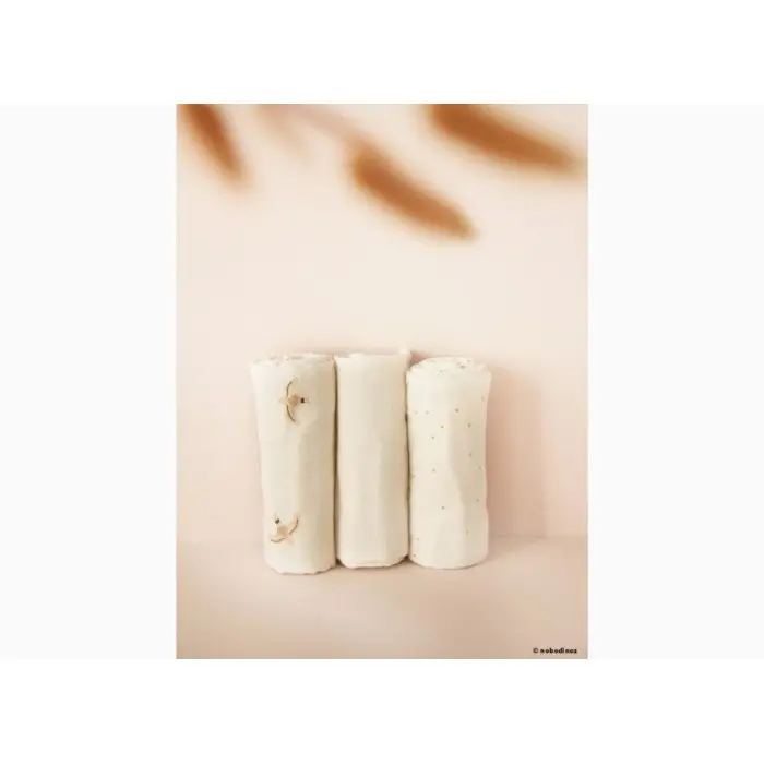 Boîte de 3 langes Baby Love Haiku Nobodinoz