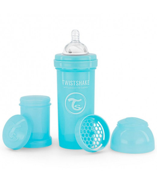 Biberon Anti-Coliques 260ml 2m+ Bleu Twistshake 2