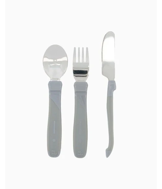 Twistshake grey stainless steel cutlery set of 3