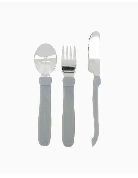 Twistshake grey stainless steel cutlery set of 3