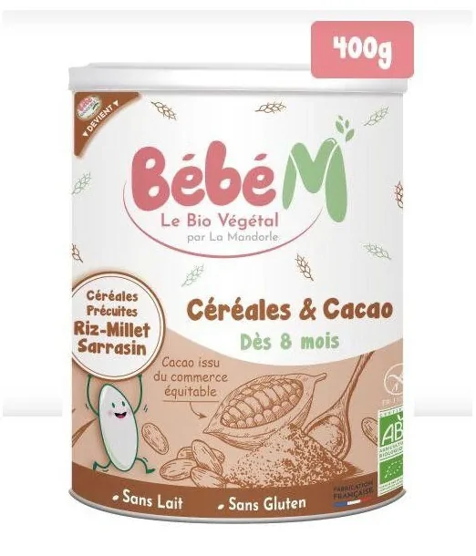 Céréales & Cacao 100% Végétale Sans Gluten Dès 6 mois Bébé M