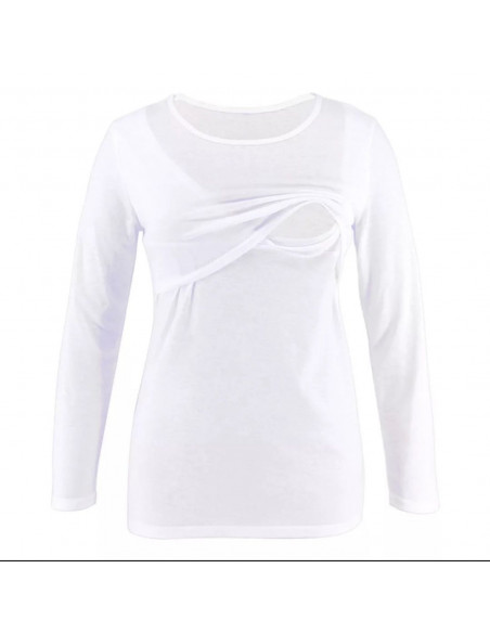 Pull d'allaitement manches longues Blanc