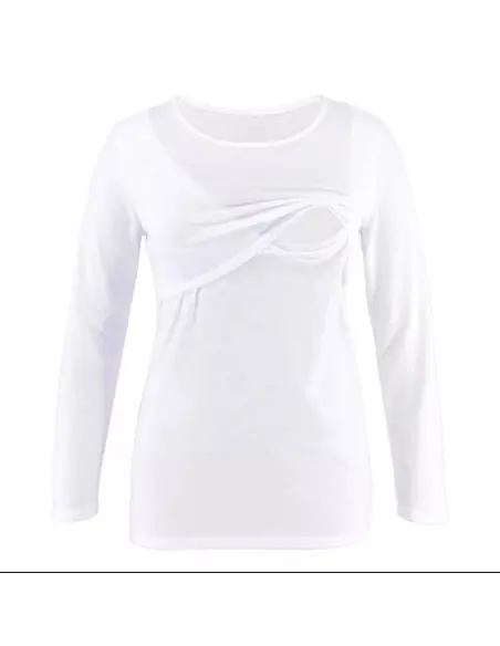 White long-sleeved nursing jumper
