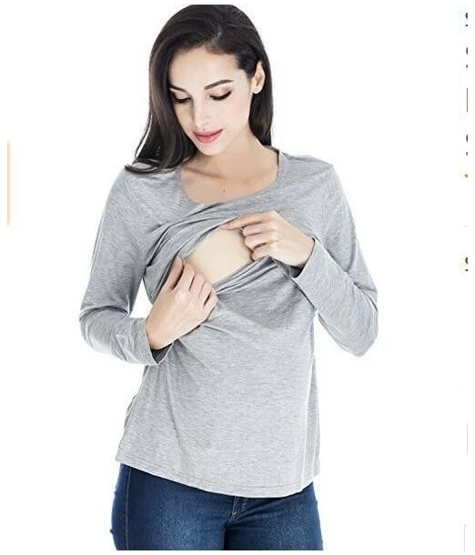 Long-sleeved nursing jumper Grey
