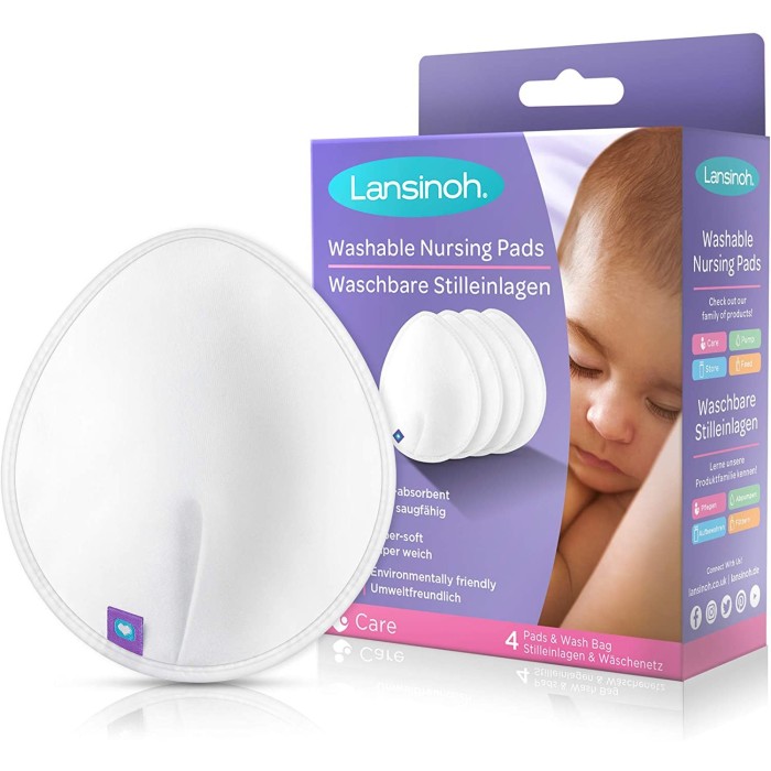 Coussinets d'allaitement lavables Lansinoh x4 blancs - Lansinoh