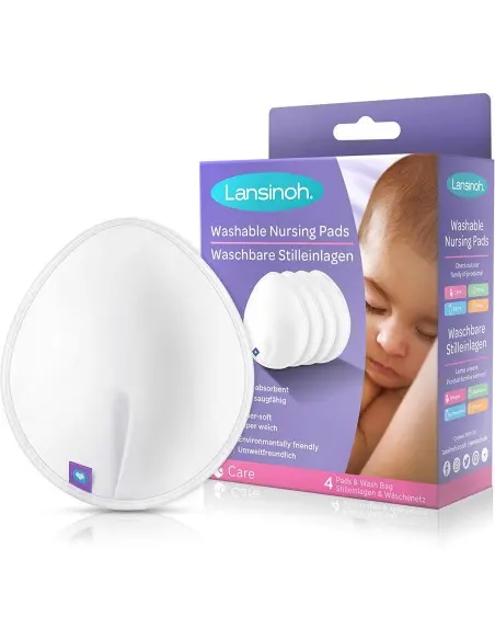Lansinoh washable breastfeeding pads, pack of 4, white — photo 2