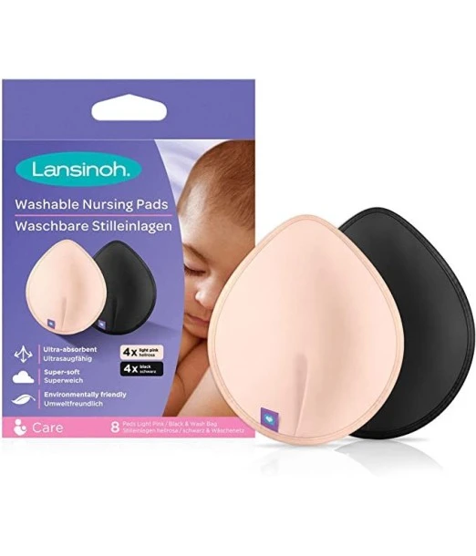 Lansinoh washable breastfeeding pads colours x8
