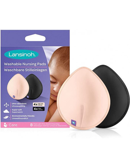 Coussinets d'allaitement lavables Lansinoh Couleurs x8 -