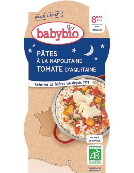 Babybio Bonne nuit pâtes à la napolitaine 2x200g 8m+ - Babybio