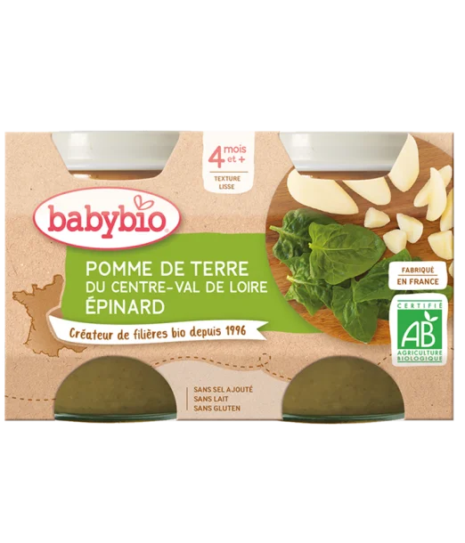 Babybio Pomme de Terre du Centre-Val de Loire Épinard 2x130g