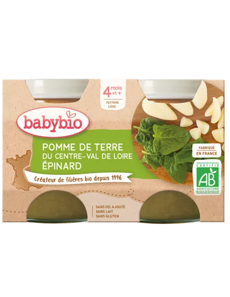 Babybio Pomme de Terre du Centre-Val de Loire Épinard 2x130g