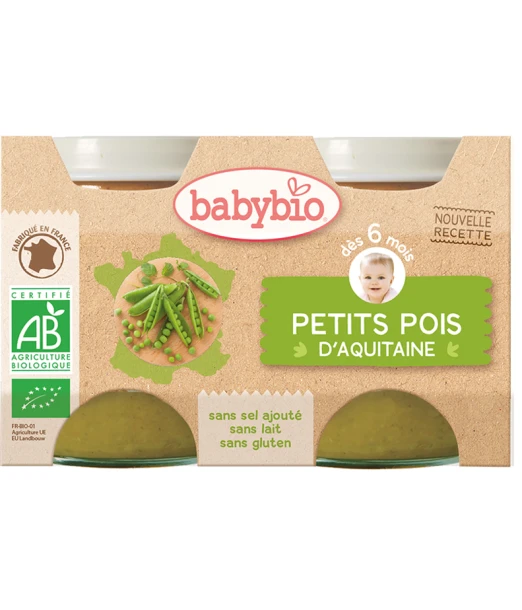 Babybio green peas from Aquitaine 6+