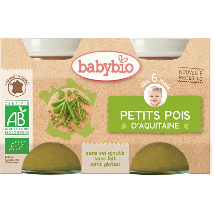Babybio Petits Pois d’Aquitaine 2x130g 6m+ - Babybio Maroc