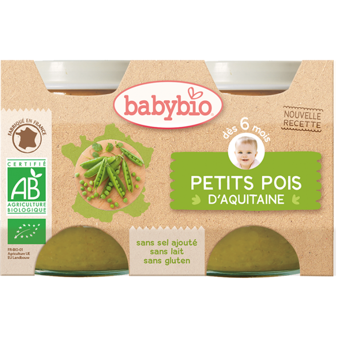 Babybio Petits Pois d’Aquitaine 2x130g 6m+ - Babybio Maroc