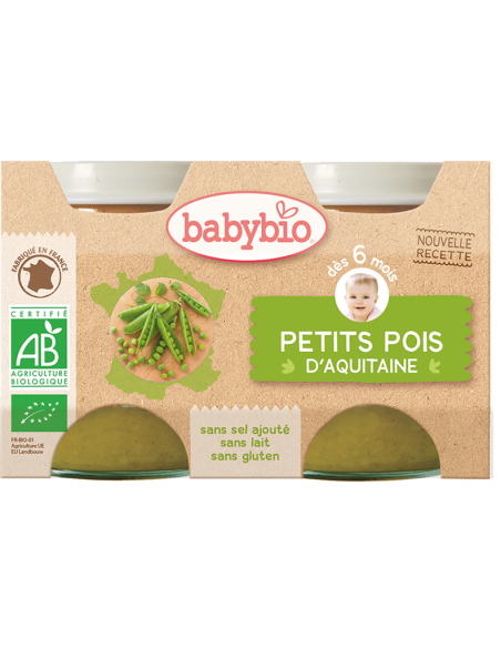 Babybio Petits Pois d’Aquitaine 2x130g 6m+ - Babybio Maroc