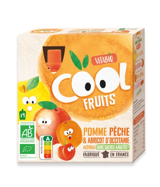 Vitabio Cool Fruits apple, peach and apricot pouches
