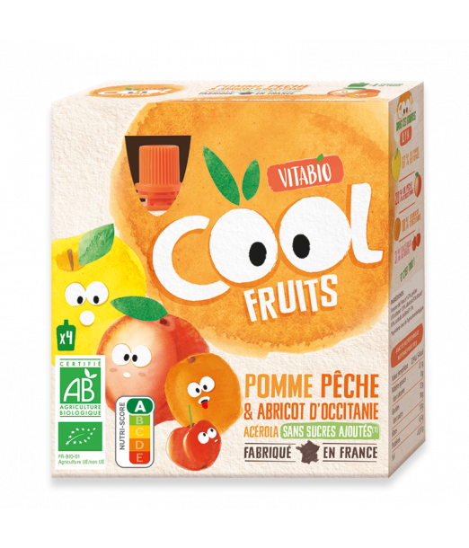 Vitabio Pomme Pêche Abricot Cool Fruits (Dès 6mois) -  Maroc