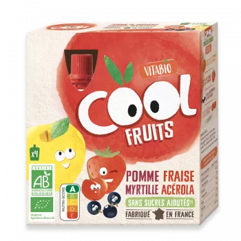 Vitabio Gourdes Pomme Fraise Myrtilles Cool Fruits (Dès 6mois)