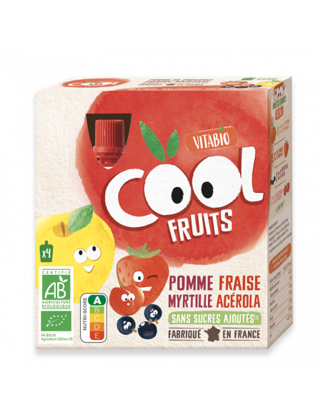 Vitabio Gourdes Pomme Fraise Myrtilles Cool Fruits (Dès 6mois)
