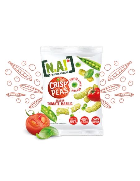 Chips Crisp'Peas Tomate Basilic Nature Addicts NA! - Maroc