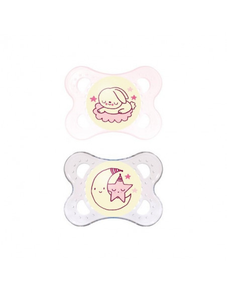 Sucette Mam night 2-6m Rose dans Sucettes chez Baby And Mom Maroc