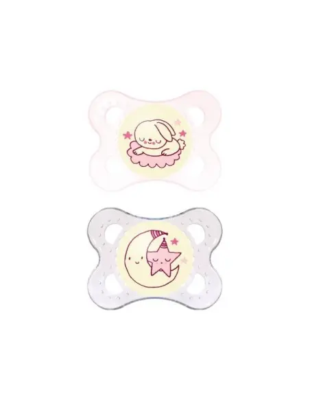 Sucette Mam night 2-6m Rose Sucettes - Mam Maroc
