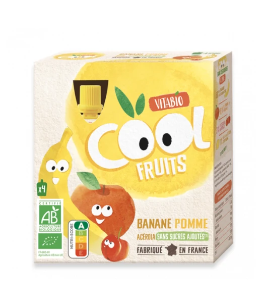 Vitabio fruit pouches Apple Banana Cool Fruits