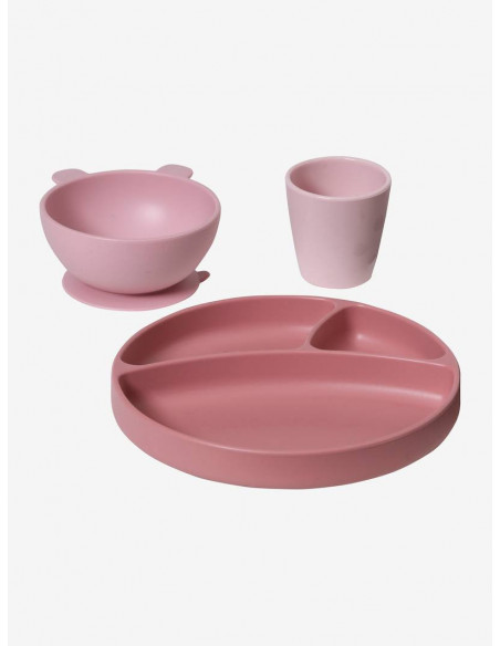 Coffret repas en silicone - Vieux Rose - Vertbaudet Maroc